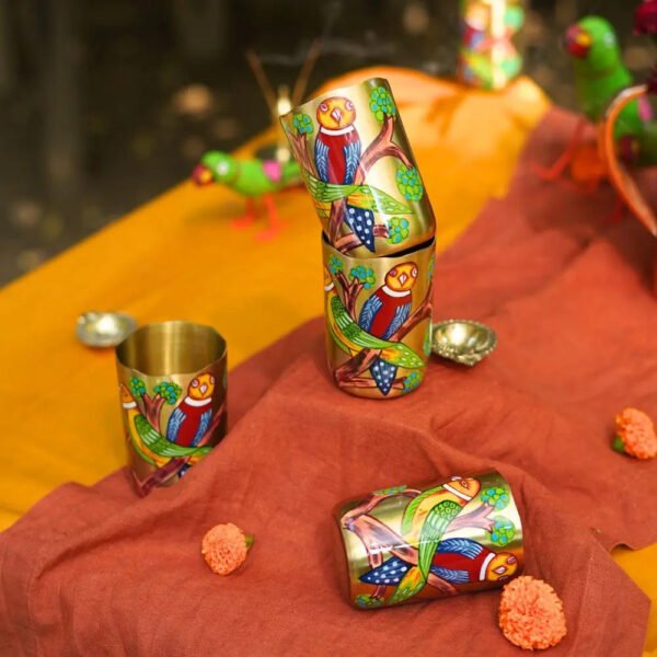 Tota Maina Brass Tumbler - Image 3