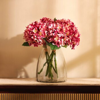 Fuschia Hydrangea Faux Single Flower Bouquet