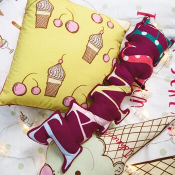 Personalized Embroidered Letter Cut Out Name Pillow Shape Cushion