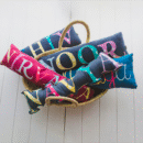 Personalized Embroidered Letter Cut Out Name Pillow Shape Cushion