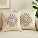 Handmade Block Print Cushion Cover With Zipper (Set of 2)