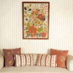 White Floral Embroidered Wall Frame