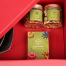 Luxury Festive Gift Box (Brass Finish Nut Bowls, Dry Fruits, Mukhwas & Playing Cards)