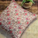 Red Floral Silk Cushion Cover