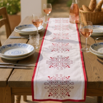 Red kollam Table Runner