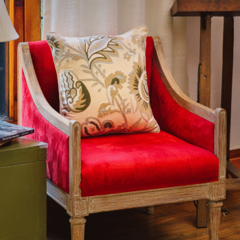 Country Style Crewel Embroidered Pamposh Cushion Cover