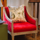 Country Style Crewel Embroidered Pamposh Cushion Cover