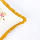 Country Style Multi Embroidered Floral Crown Cushion Cover