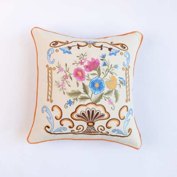 Country Style Multi Embroidered Classic Fountain Cushion Cover - Image 2