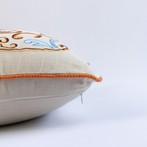 Country Style Multi Embroidered Classic Fountain Cushion Cover - Image 3