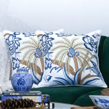 Hamptons Style Multi Embroidered Palm Beach Cushion Cover