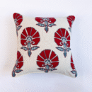 Suzani Style Aari Embroidered Red Wedlock Cushion Cover