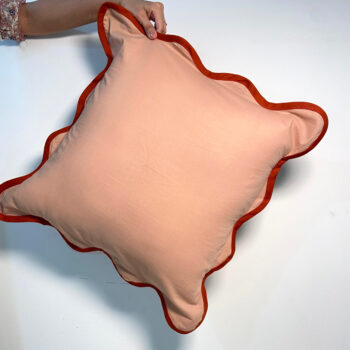Solid Brown Wavy Cushion Cover