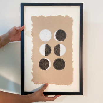 Handblock Printed Artwork on Handmade Paper Wall Frame