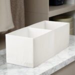 White Narrow 2-Compartment Storage Organiser