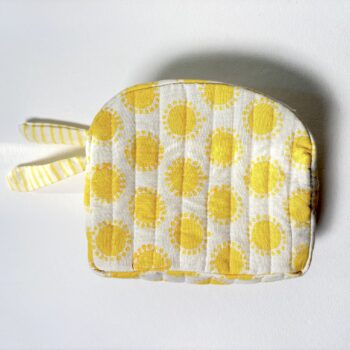 Golden Hour Classic Sustainable Quilted Cotton Travel Pouch