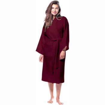 Maroon Cotton Highly Absorbent Bath Robe