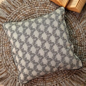 Black & Beige Eternal Lattice Cushion Cover