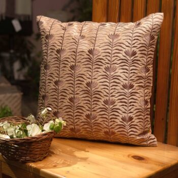 Heritage Bloom Textured Embroidery Cushion Cover
