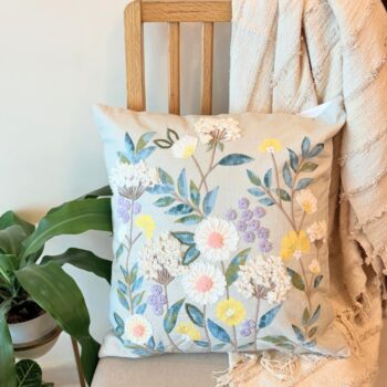 Cannes Mustard Floral Cushion Cover (18")