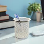 Round Mesh Stationery Organiser for Desk Storage
