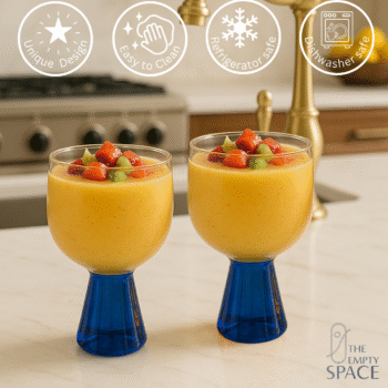 Borosilicate Dessert Glasses Blue Stem Set of 2