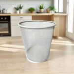 Round Mesh Trash Can for Office and Home Use