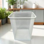 Square Mesh Trash Can for Modern Office and Home Use