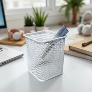 Square Mesh Stationery Organiser for Office Desk