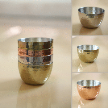 Hammered Stainless Steel Bowls Set of 4