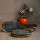 Verano Ceramic Snack Plates Set of 6 Handcrafted