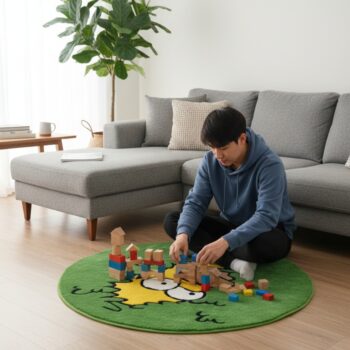 Kids Fun Cartoon Play Rug | Soft Kids Room Rug