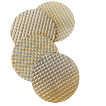 Golden Hammered Stainless Steel Coasters Set of 4