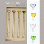Multi-Coloured Borosilicate Glass Stirrers Set of 4 | Reusable for drinks, parties & gifts