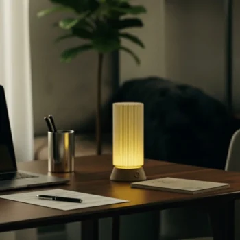 Beige Tratto Mini Orran Lamp | Sculptural Rechargeable Light