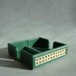 PU Leather Rattan Tissue Holder Weighted