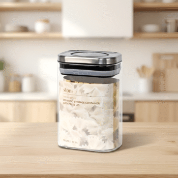 Dry Food Storage Container With Press Lid