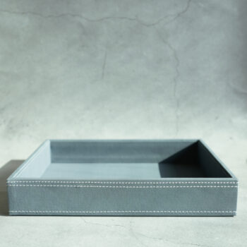 Powder Blue PU Leather Medium Serving Tray