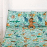 Jungle Circus Green Organic Cotton Kids Bedsheet