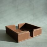 PU Leather Tissue Holder with Weighted Bar