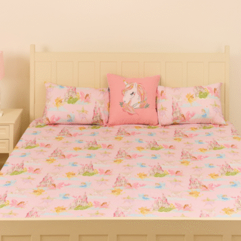 Fairyland Pink Organic Cotton Kids Bedsheet