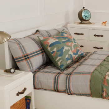 Boy Scout Grey Plaid Organic Cotton Kids Bedsheet