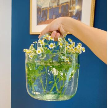 Bag-Shaped Decorative Glass Vase