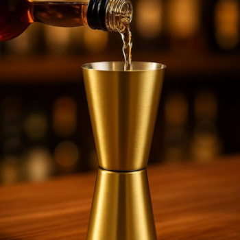 Golden Stainless Steel Peg Measurer 25ml/50ml | Double-Sided Cocktail Jigger