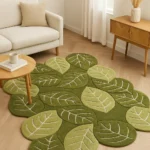 Verdant Leaf Hand Tufted Area Rug | Nature-Inspired Décor