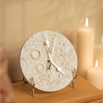 Ivory Moon Table Clock