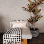 Abstract Ivory Lumbar Cushion