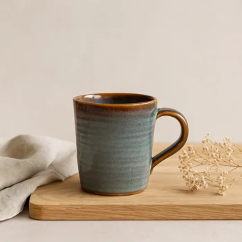 Rustic Stoneware Coffee Mug - Minimalist Handmade Ceramic Coffee Cup