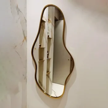 Curvy Mirror in Gold Frame