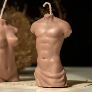 Marcus- Male torso candle (Brown)